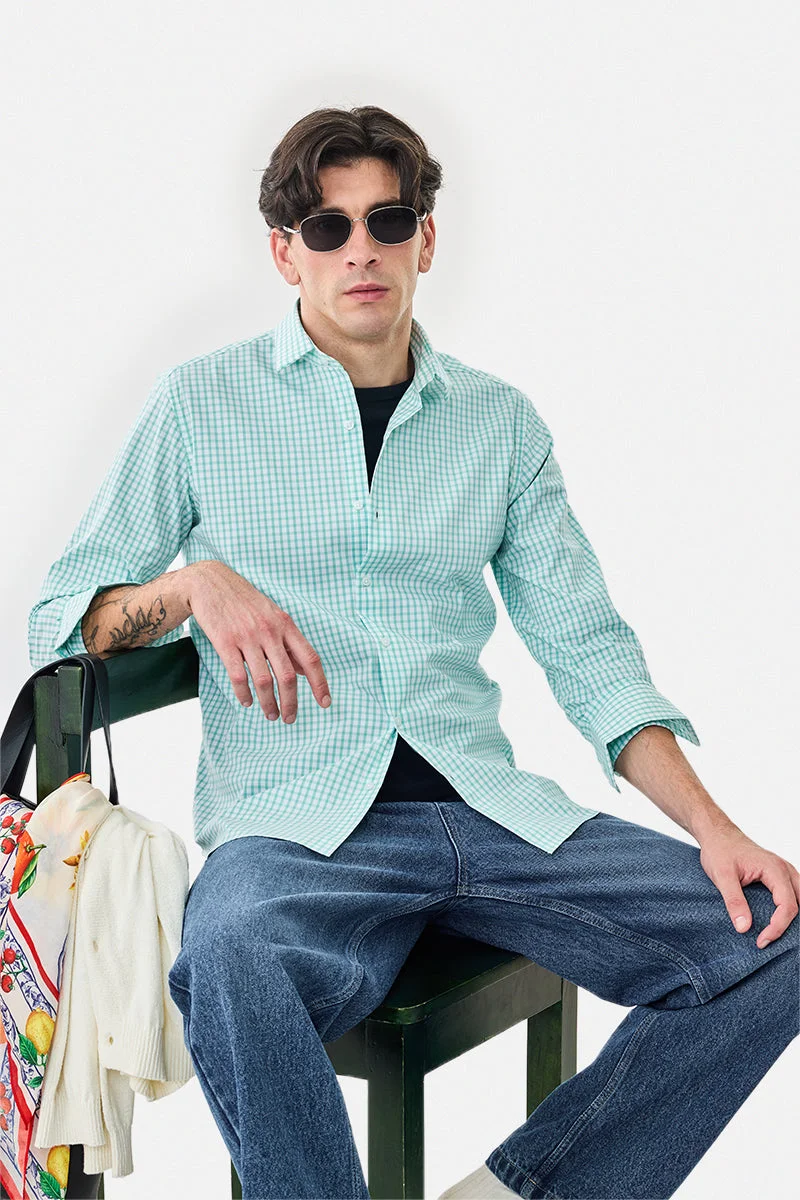 SNITCH Gingham Stretch Slim Fit Shirt